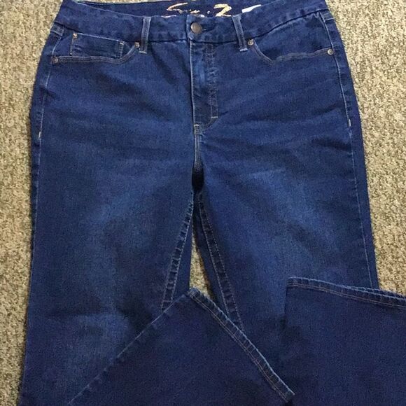 Seven7 Tummyless High Rise Slem Boot Dark Blue Denim Jeans Size Plus 16 - Picture 5 of 16